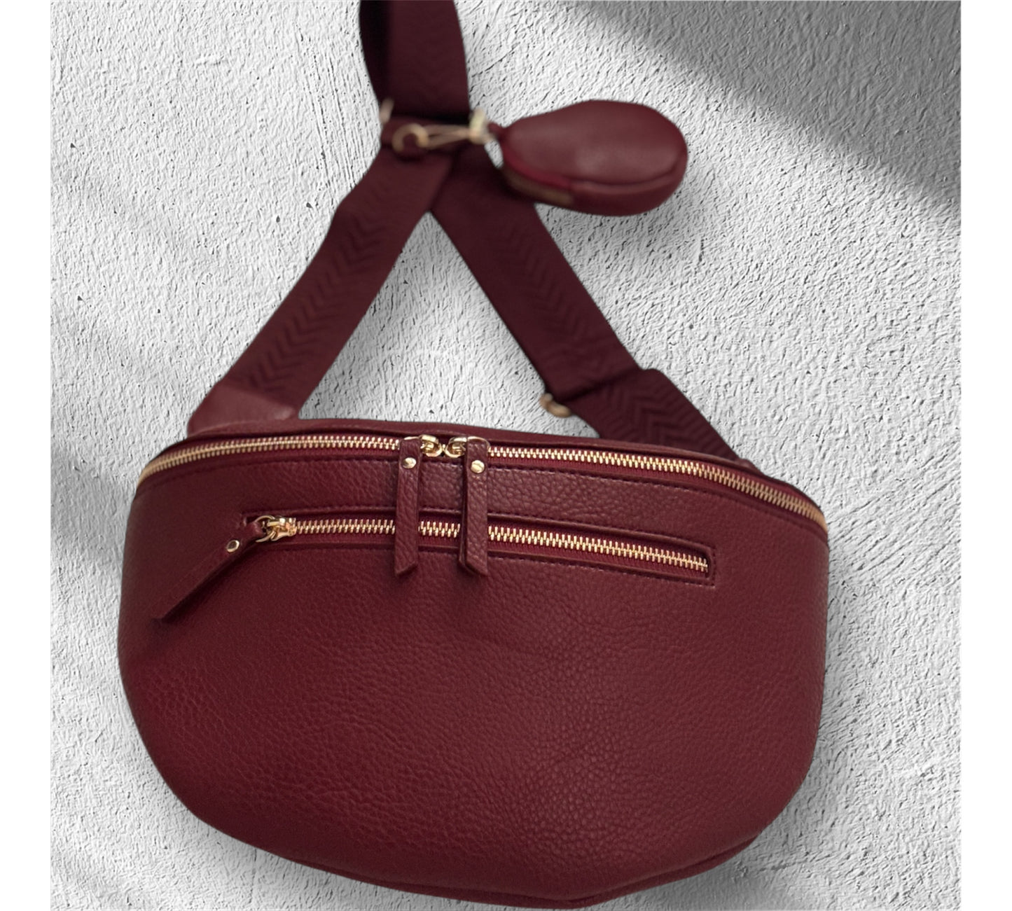 Cross Bag + Pocket Tasche „Burgundy“