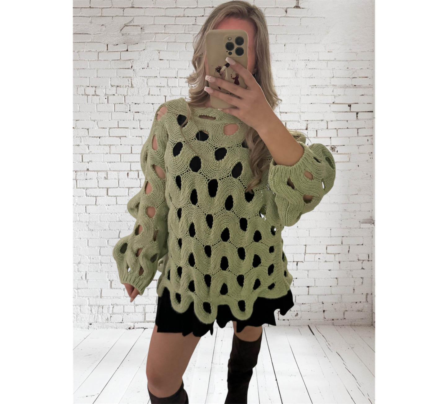 Lochstrick Pulli „Saskia“