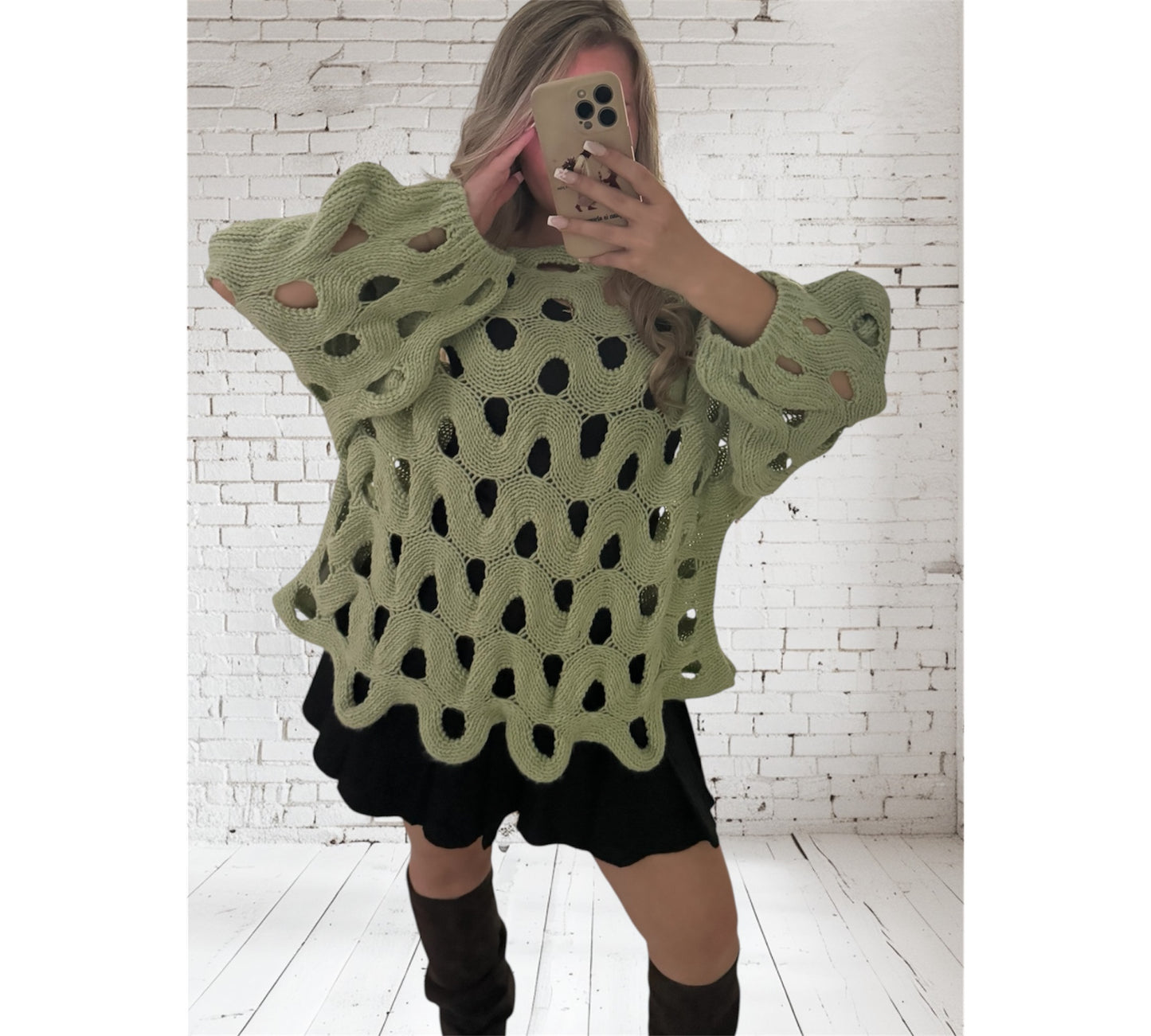 Lochstrick Pulli „Saskia“