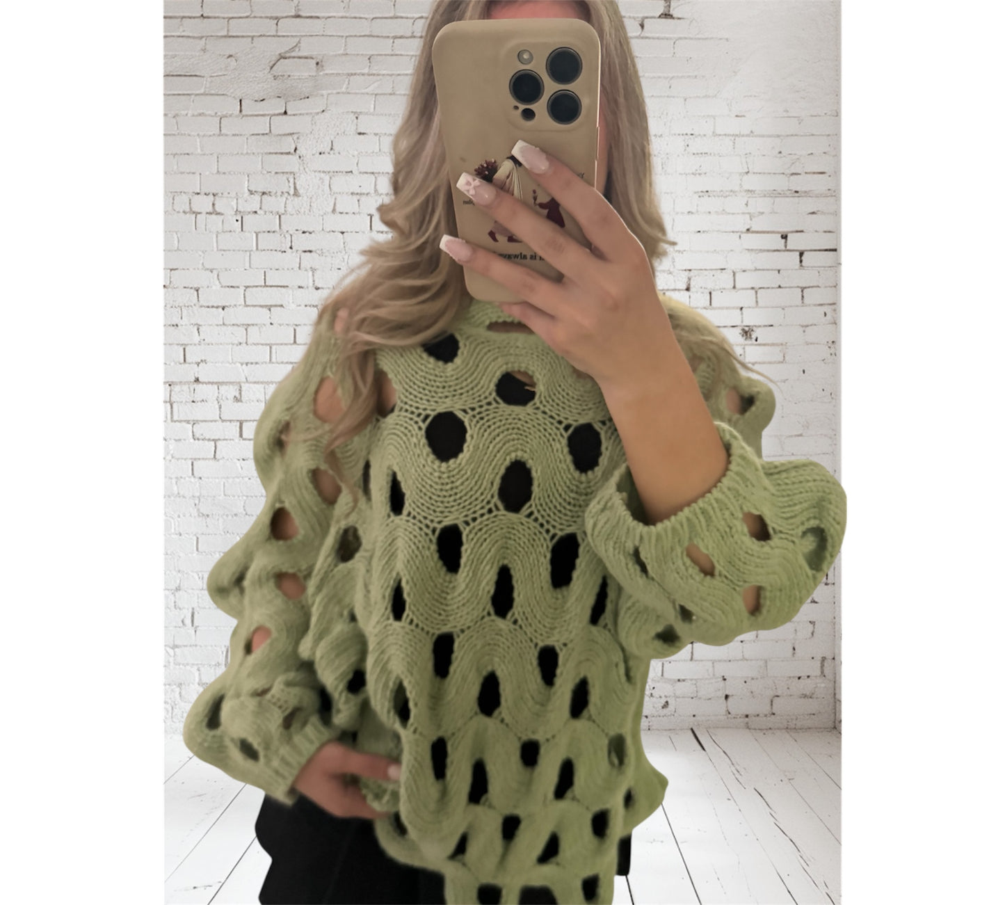 Lochstrick Pulli „Saskia“