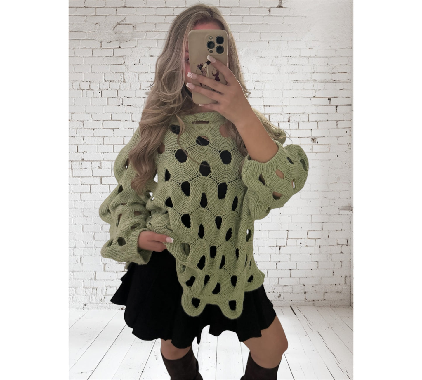 Lochstrick Pulli „Saskia“