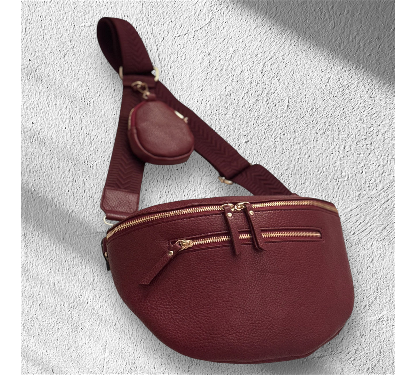 Cross Bag + Pocket Tasche „Burgundy“