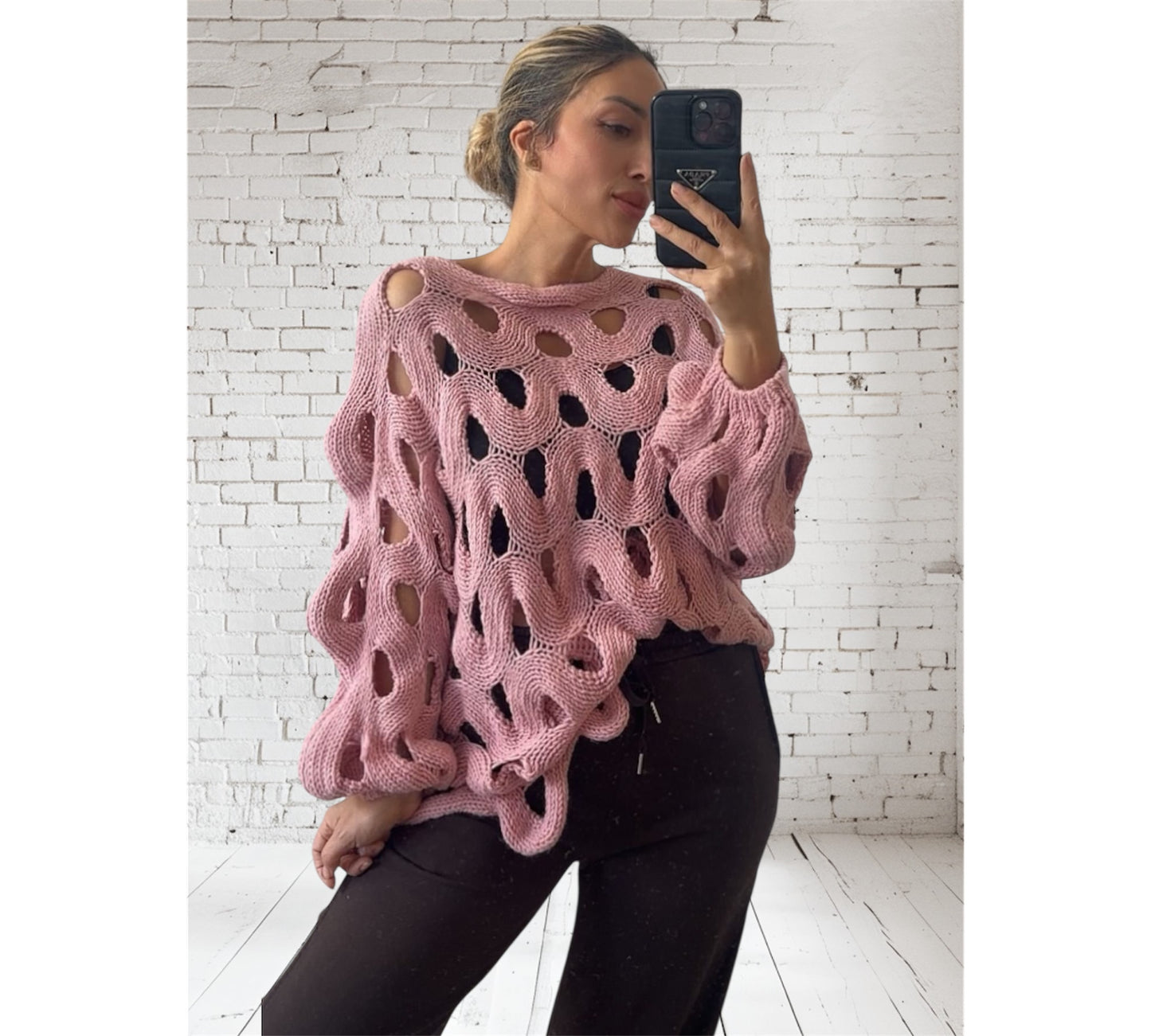 Lochstrick Pulli „Saskia“