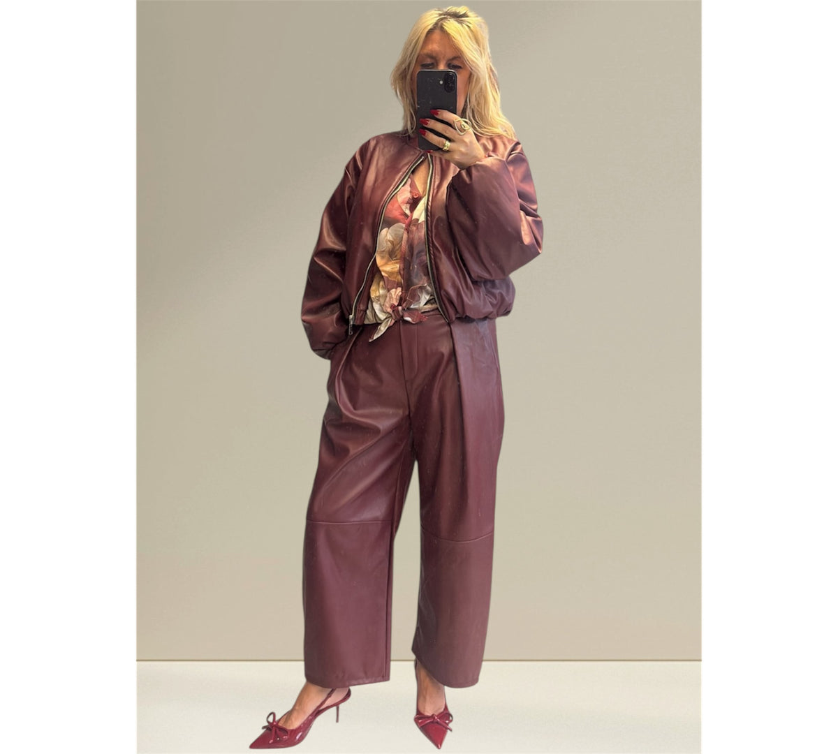 Lederimitat Hose „Amalia“